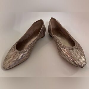 Boden Gold Woven Flats 38